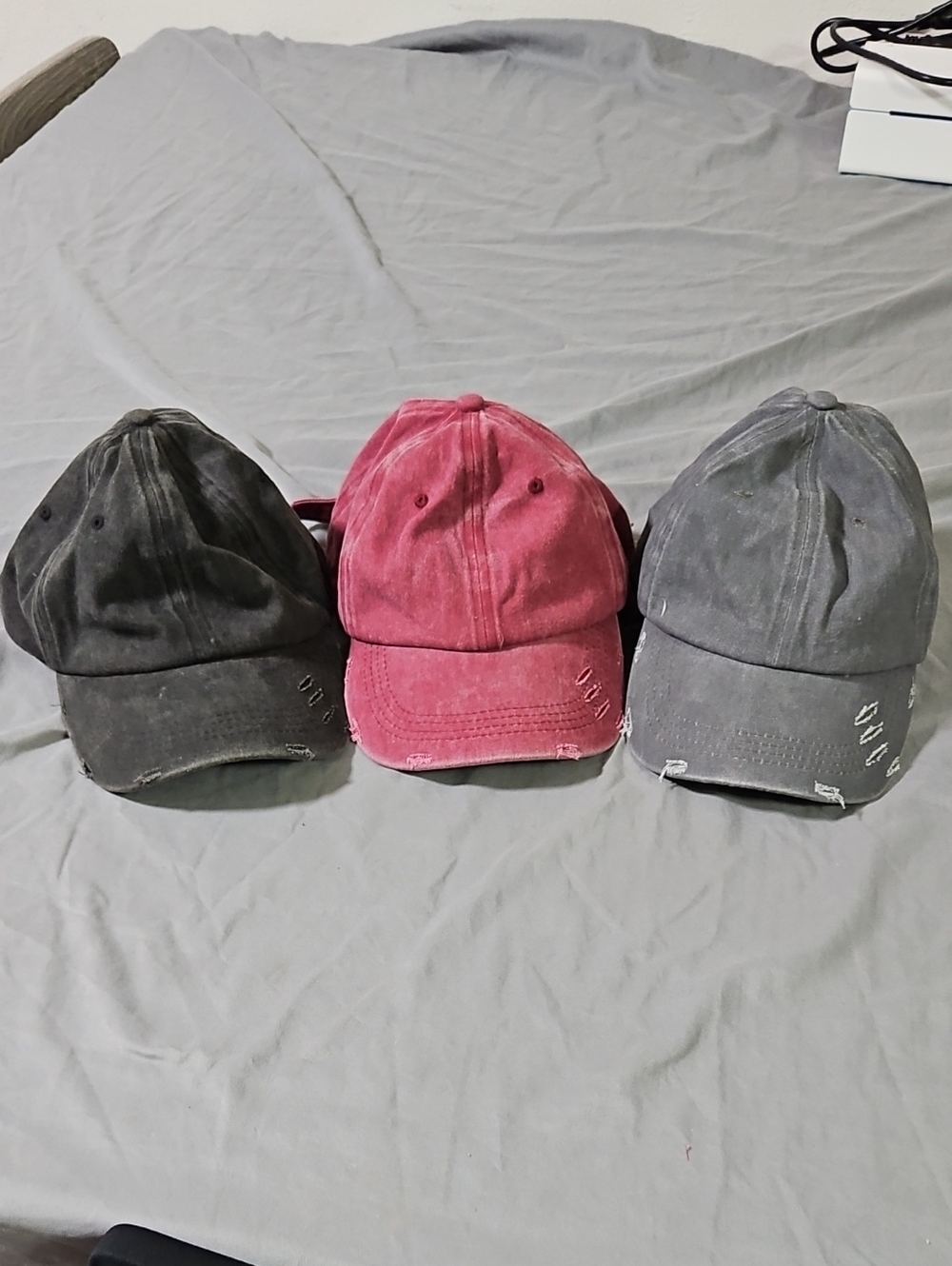 Washed Pink,Grey,black Distressed Baseball Cap for Women